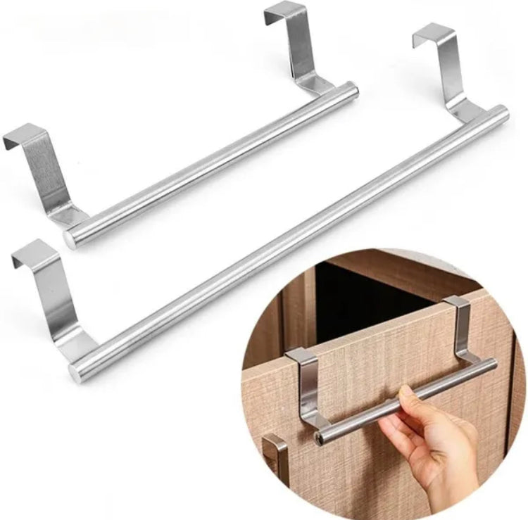 Mounted Cabinet Organizer Over Door Hanging Kitchen Bathroom Towel Rack Holder Storage Rail Stainless Steel Stand Shelf