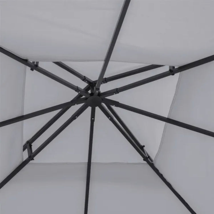 Outsunny 3(m) Gazebo Top Cover Double Tier Canopy Replacement Pavilion Roof Light Grey