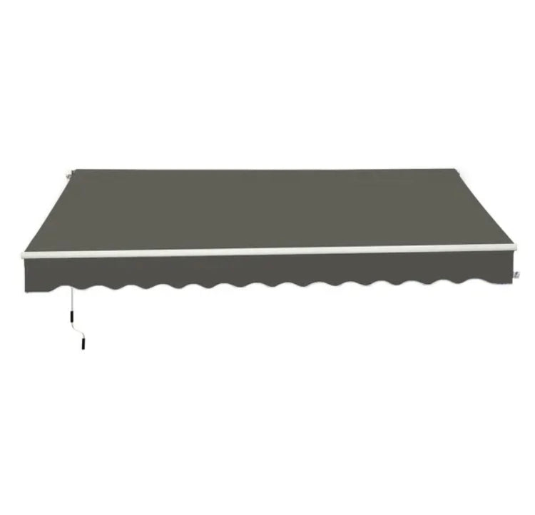 Manual Awning Canopy Sun Shade Shelter Retractable for Garden - Different Sizes - Grey