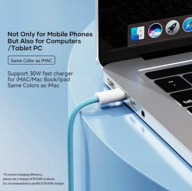 USB-C to Lightning Fast Charge Cable 1.5m | PD 20W | Nylon Braided | iPhone iPad iMac MacBook | 5 Colours