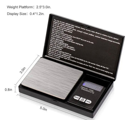 Electronic Digital Pocket Scale 0.1/0.01g Precision Mini Jewellery Weighing Scale Backlight Scales for Kitchen 50/100/200/500g (no battery)