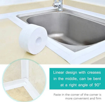 Bathroom Shower Sink Bath Sealing Strip Tape PVC Self Adhesive Waterproof Sticker Caulktape For Bathroom Kitchen x 7 Colours