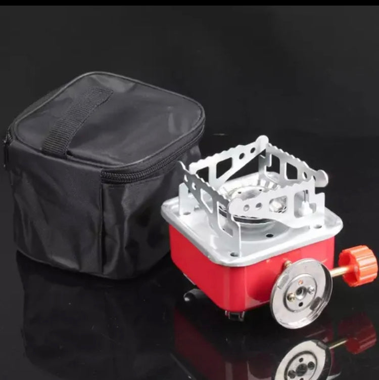 Emergency Gas Stove Kit Stainless Steel Foldable Square Cooking Portable Outdoor Camping Combustor Cooker Cookware Travel Picnic BBQ Gas Furnace