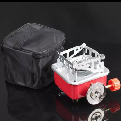 Emergency Gas Stove Kit Stainless Steel Foldable Square Cooking Portable Outdoor Camping Combustor Cooker Cookware Travel Picnic BBQ Gas Furnace