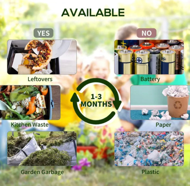 Single Chamber 65L Litre Tumbling Composter Compost Revolving Storage Bin