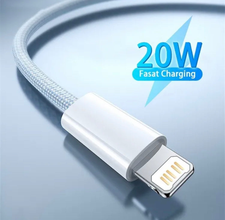 USB-C to Lightning Fast Charge Cable 1.5m | PD 20W | Nylon Braided | iPhone iPad iMac MacBook | 5 Colours