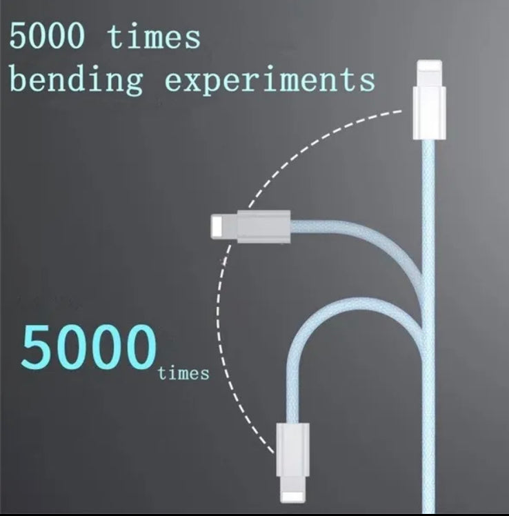 USB-C to Lightning Fast Charge Cable 1.5m | PD 20W | Nylon Braided | iPhone iPad iMac MacBook | 5 Colours