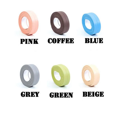 Bathroom Shower Sink Bath Sealing Strip Tape PVC Self Adhesive Waterproof Sticker Caulktape For Bathroom Kitchen x 7 Colours