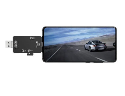 6-in-1 Memory Card Reader | USB-A USB Type-C Micro USB | TF SD OTG | Plug & Play | 512GB | Windows Mac Linux | Black or White