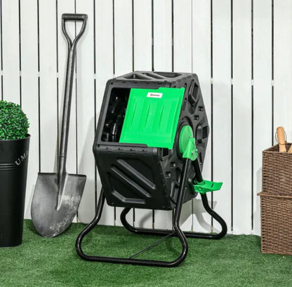 Single Chamber 65L Litre Tumbling Composter Compost Revolving Storage Bin