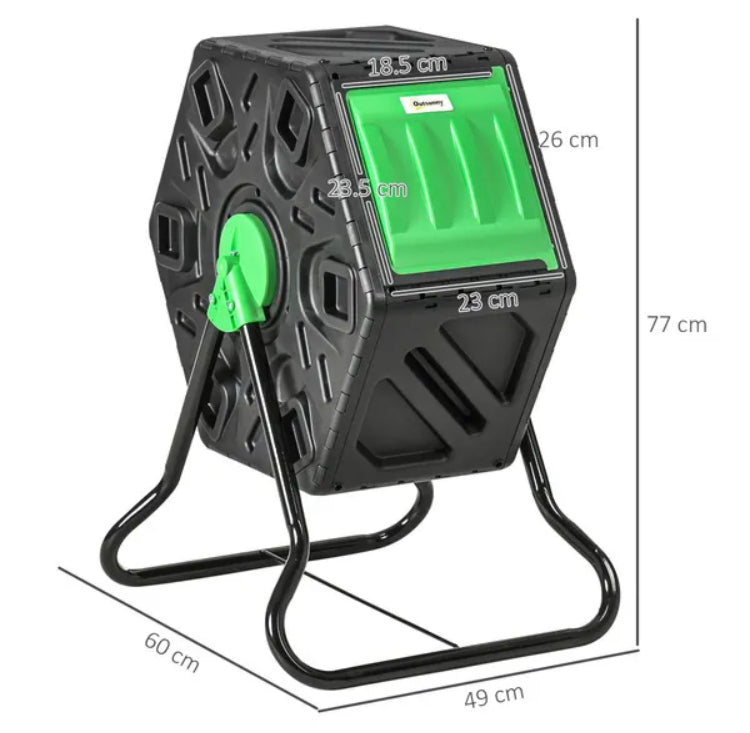 Single Chamber 65L Litre Tumbling Composter Compost Revolving Storage Bin