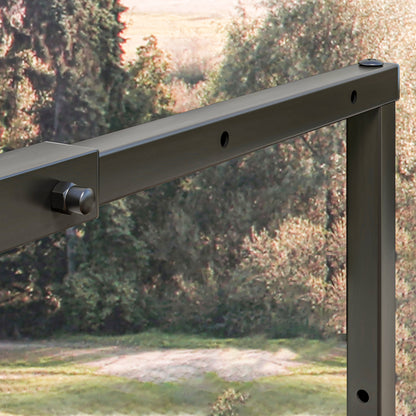 Outsunny Firewood Log Rack, Retractable Metal Wood Store Holder, Indoor Outdoor Fireplace Log Storage Shelf with Hooks, 65 x 25 x 150 cm, Black