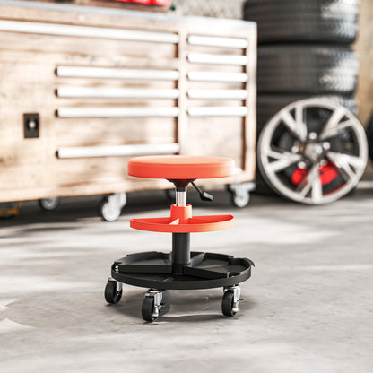 Rolling Mechanic Stool, 135kg Capacity Workshop Stool, 360° Swivel Roller Padded Creeper Seat with Wheels, for Garage, Shop, Auto Repair