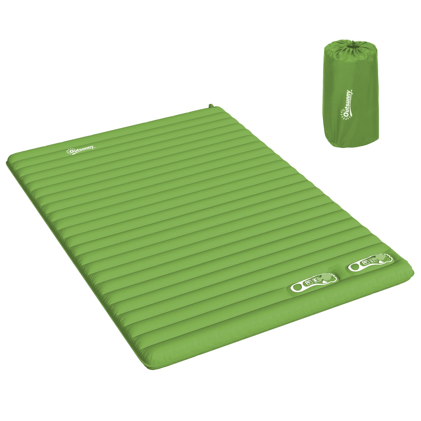 Outsunny 2 Person Camping Inflatable Mattress - Green