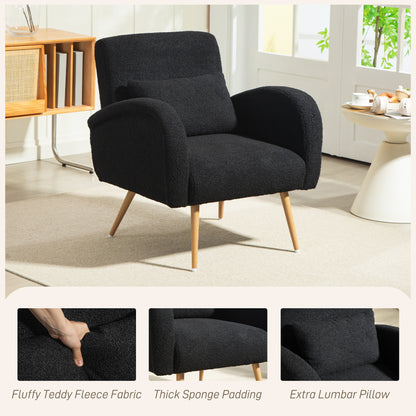 Teddy Fleece Accent Chair - Black