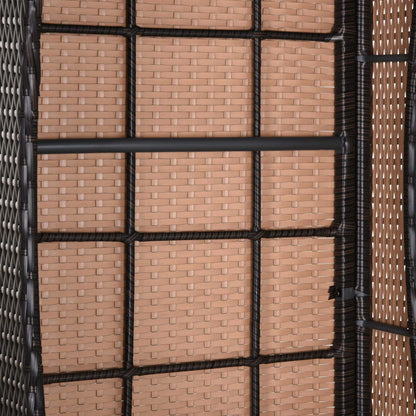 Outsunny 2 Pieces Rattan Sun Lounger Recliner Bed Reclining Chair Patio Garden Outdoor Wicker Weave Adjustable Headrest with Fire Retardant Cushion – Brown