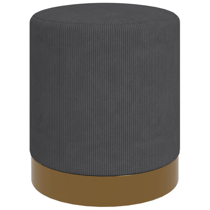 Soft Padded Corduroy Footstool - Charcoal Grey