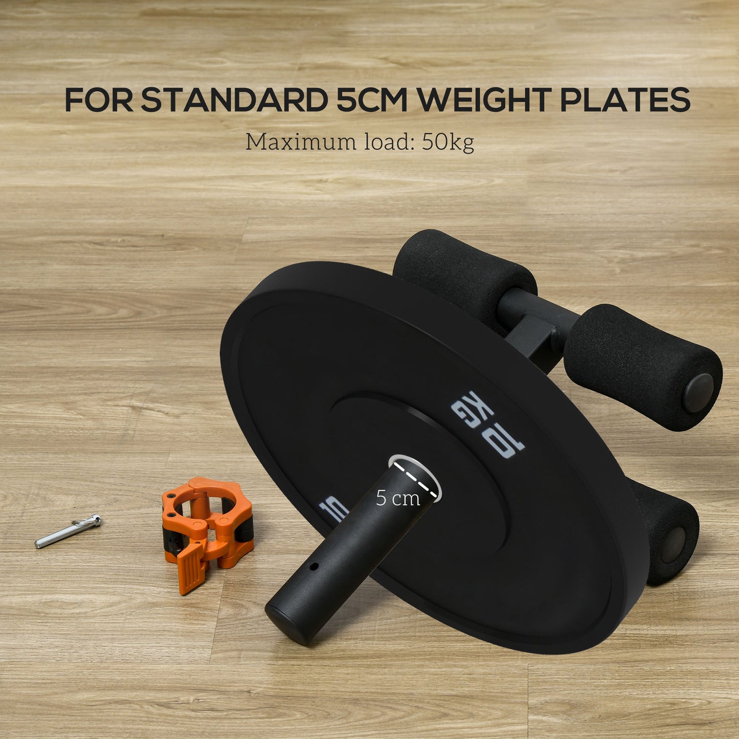 SPORTNOW Tibialis Trainer Tib Bar for Strengthening Calves Shins Ankles, Fits 5cm/2" Weight Plates