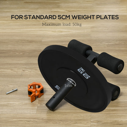 SPORTNOW Tibialis Trainer Tib Bar for Strengthening Calves Shins Ankles, Fits 5cm/2" Weight Plates