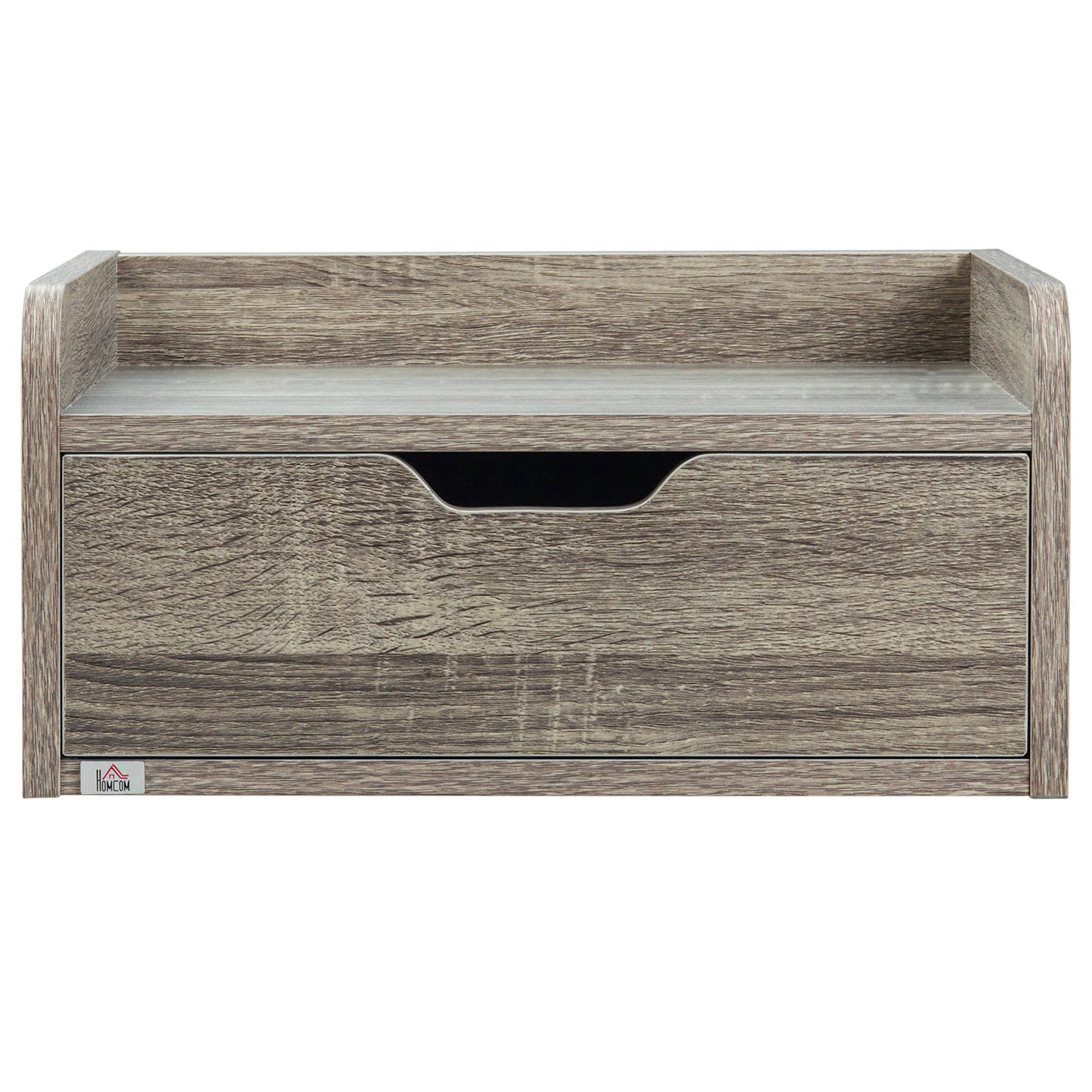 Floating Nightstand Set of 2 Wall Mounted Bedside Table with Storage Drawer for Bedroom, Grey