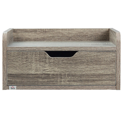 Floating Nightstand Set of 2 Wall Mounted Bedside Table with Storage Drawer for Bedroom, Grey