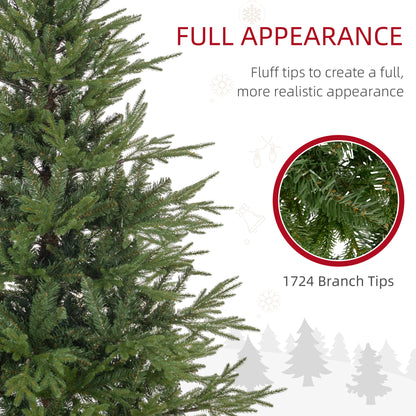 5ft Artificial Christmas Tree with 1724 Tips, Metal Base, Realistic Hinged Xmas Tree, Easy to Assemble, Green