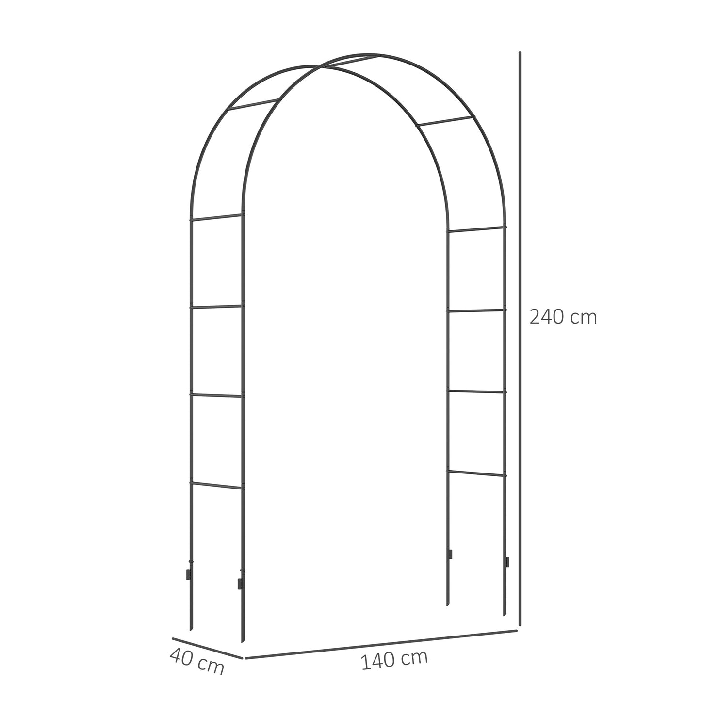 Outdoor Garden Arch, Metal Garden Arbor for Climbing Plants, Roses, Vines, Wedding Arch for Outdoor, Black