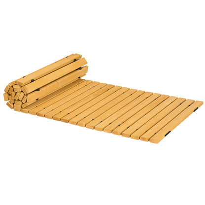 Outsunny Rollable Wooden Garden Pathway Weather-Resistant Walk Way for Wedding Party Pathways 185 x 60 cm