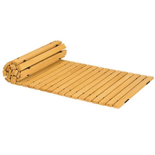 Outsunny Rollable Wooden Garden Pathway Weather-Resistant Walk Way for Wedding Party Pathways 185 x 60 cm