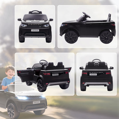Land Rover Discovery Licensed 12V Kids Electric Car with Remote, 4 Wheel Suspension, Slow Start, Lights, Music, Black / Pink / Khaki