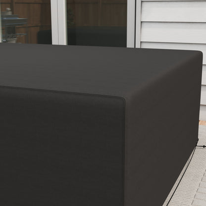 600D Oxford Table Set Cover Outdoor Garden Rattan Furniture Protection Cover Protector Waterproof Anti-UV, 245 x 165 x 66 cm Black / Dark Grey