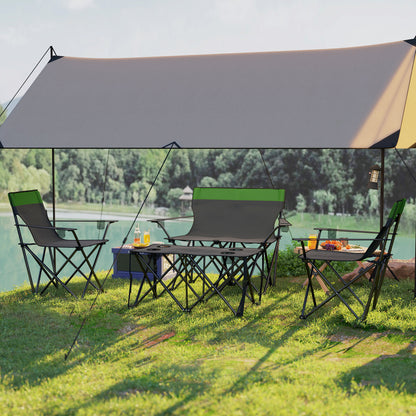 Outsunny Four-Piece Portable Camping Picnic Table Set - Green