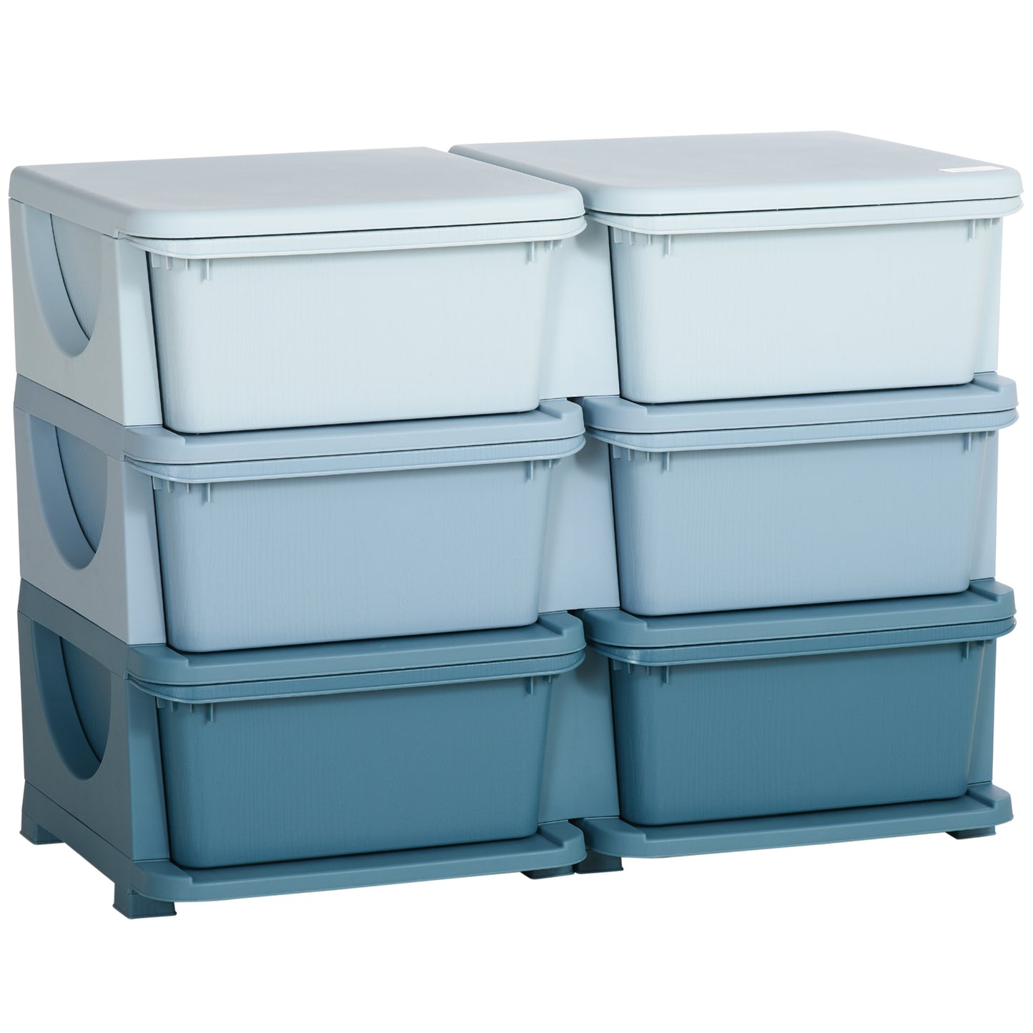 Kids Storage Unit Cabinet Storage Organiser Six Drawers - Blue