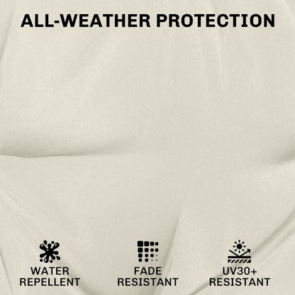 Set of 2 Outdoor Garden Chair Cushions | 7cm Foam | Water-Repellent UV30+ | Zip Cover | Ties | Cream White