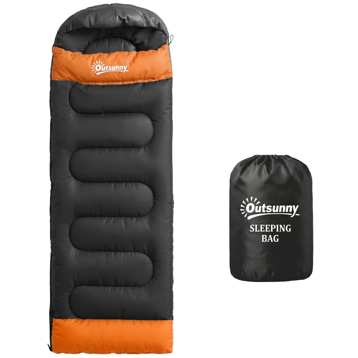 Outsunny Sleeping Bag for Adults, Lightweight & Compact Sleeping Bag, 3 Seasons