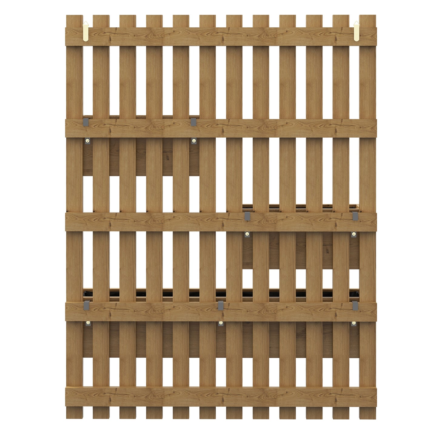 Set of 2 Wall-mounted Wooden Garden Planters W/ Trellis, Drainage Holes And Movable Planter Boxes, Wall Raised Garden Bed for Patio, Carbonised