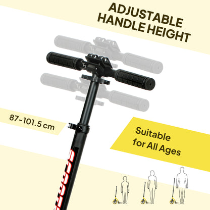 Foldable Kick Scooter with Double Shock Absorption and Big Wheels, Height Adjustable Aluminium Frame Big Wheel Scooter for 14+ Teens Adult