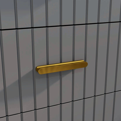 Bedroom Chest of Drawers, Modern 4-Drawer Dresser, Storage Drawer Unit with Aluminium Legs, Dark Grey