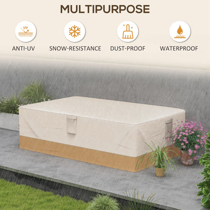 Outsunny Garden Furniture Covers Waterproof, 600D Oxford Outdoor Furniture Cover with 4 Air Vents, 275 x 208 x 78 cm, Beige