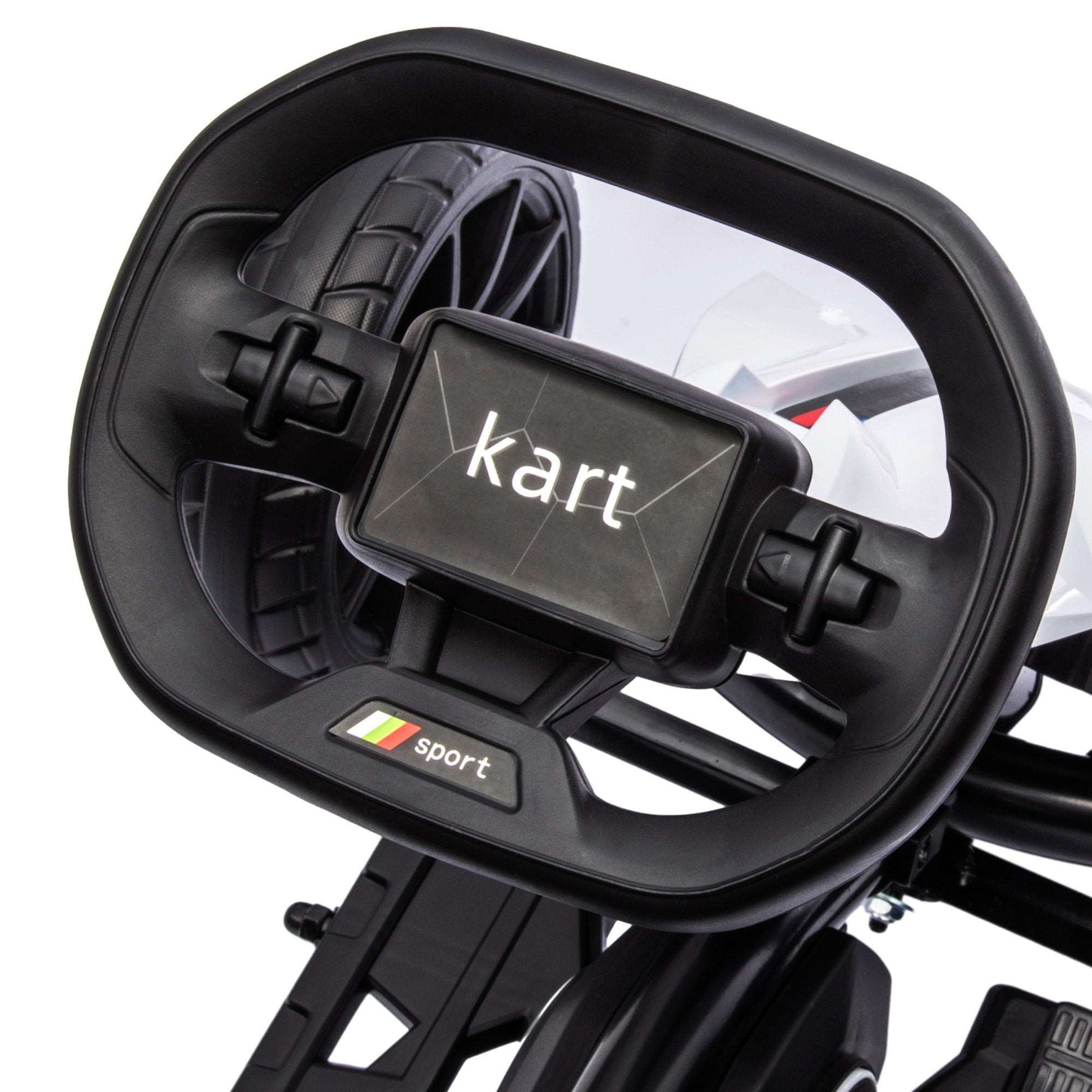 12V Electric Go Kart for Kids, Ride-On Racing Go Kart with Forward Reversing, Rechargeable Battery, 2 Speeds, for Boys Girls Aged 3-8 Years Old - White