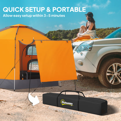 Automatic Pop Up Camping Instant Setup 2-4 Man Tent W/ Mesh Windows, Waterproof & Portable Dome W/ Carrying Bag for Camping / Orange