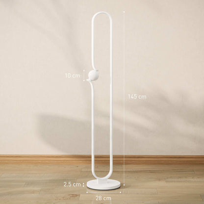 LED Floor Lamp, Dimmable Floor Standing Lamp with Glass Night Light, Foot Switch for Living Room, Bedroom, Office, White