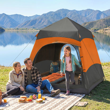 Outsunny Double Layer Instant Pop Up Tent with Rainfly, Portable Camping Shelter with Sewn-in Groundsheet and Carry Bag