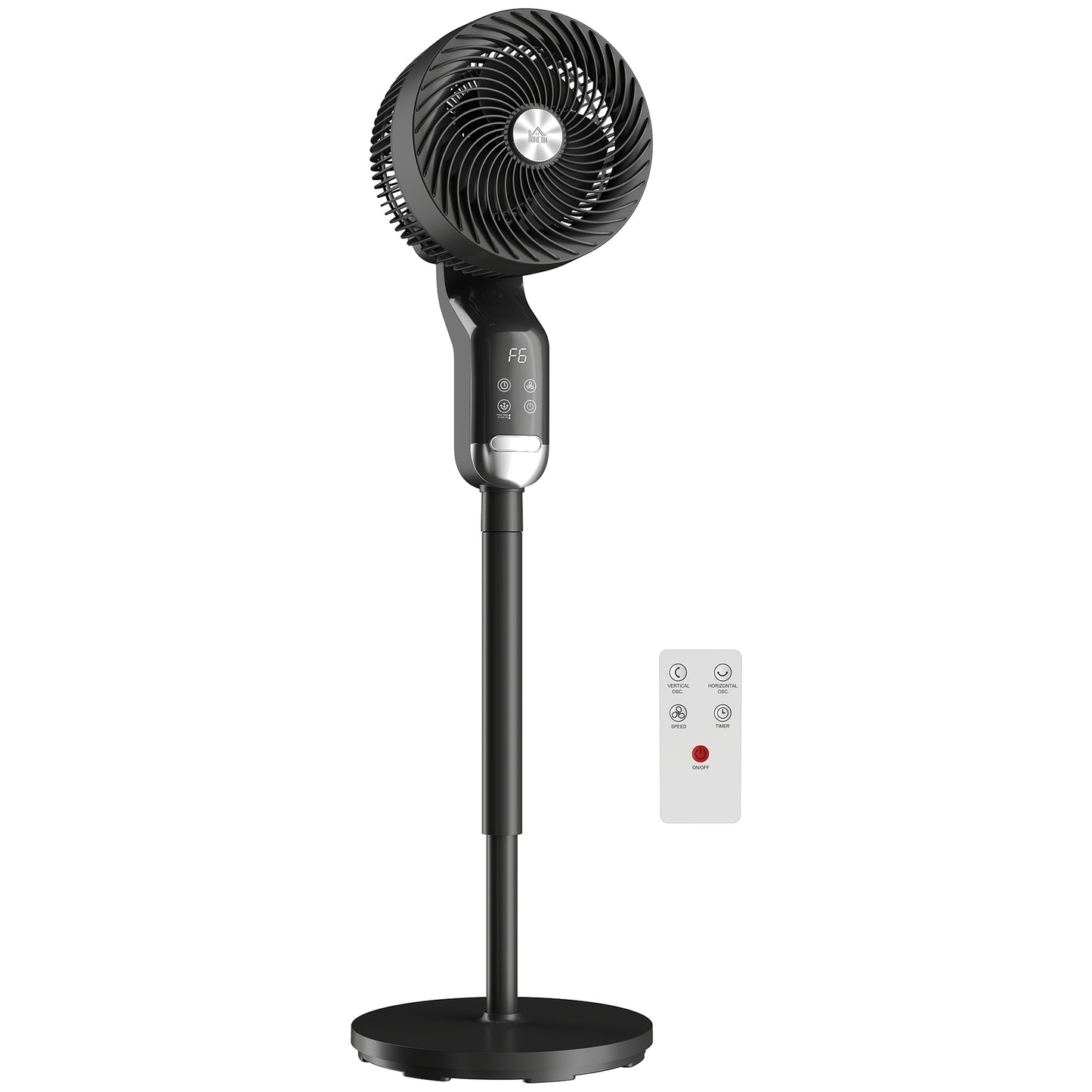 Silent Standing Pedestal Fan | 41" | 20dB Sleep Mode | 8 Speeds | 85° Oscillation | 12H Timer | Remote | Aroma Box | Black