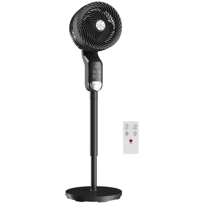 Silent Standing Pedestal Fan | 41" | 20dB Sleep Mode | 8 Speeds | 85° Oscillation | 12H Timer | Remote | Aroma Box | Black