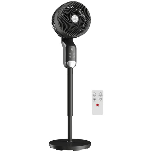 Silent Standing Pedestal Fan | 41" | 20dB Sleep Mode | 8 Speeds | 85° Oscillation | 12H Timer | Remote | Aroma Box | Black