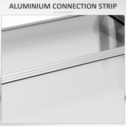 Outsunny Front Over Door Canopy, Outdoor Awning, 200 x 96cm Rain Shelter for Window, Porch and Front/Back Door, Clear