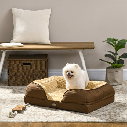 PawHut Calming Dog Bed Pet Mattress w/ Removable Cover, Anti-Slip Bottom, for Small Dogs, 70L x 50W x 18Hcm