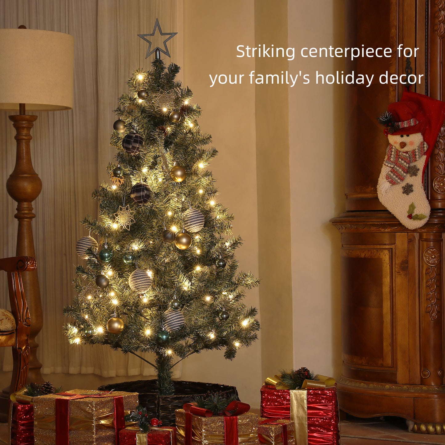 5ft Pre-Lit and Decorated Christmas Tree