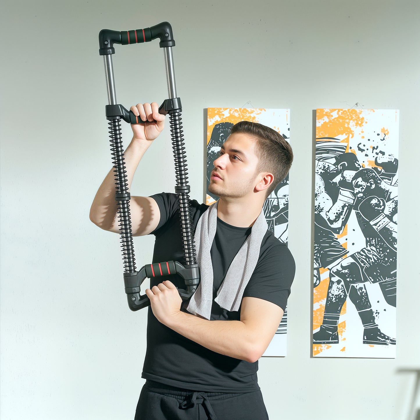 SPORTNOW Chest Expander, with 10-80kg Adjustable Resistance, for Home Gym, Office, Travel Workout